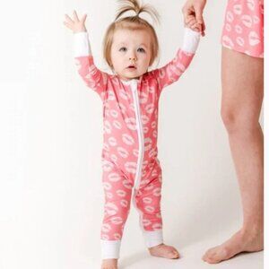 Little Sleepies Pink Kisses / Lips zippy size 18-24 months